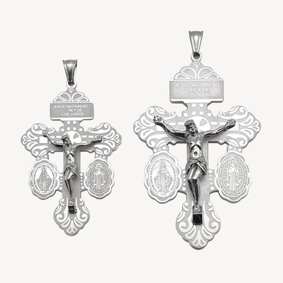 Pingente Crucifixo do Perdão em Aço Inoxidável 316L - Perdão e Esperança!