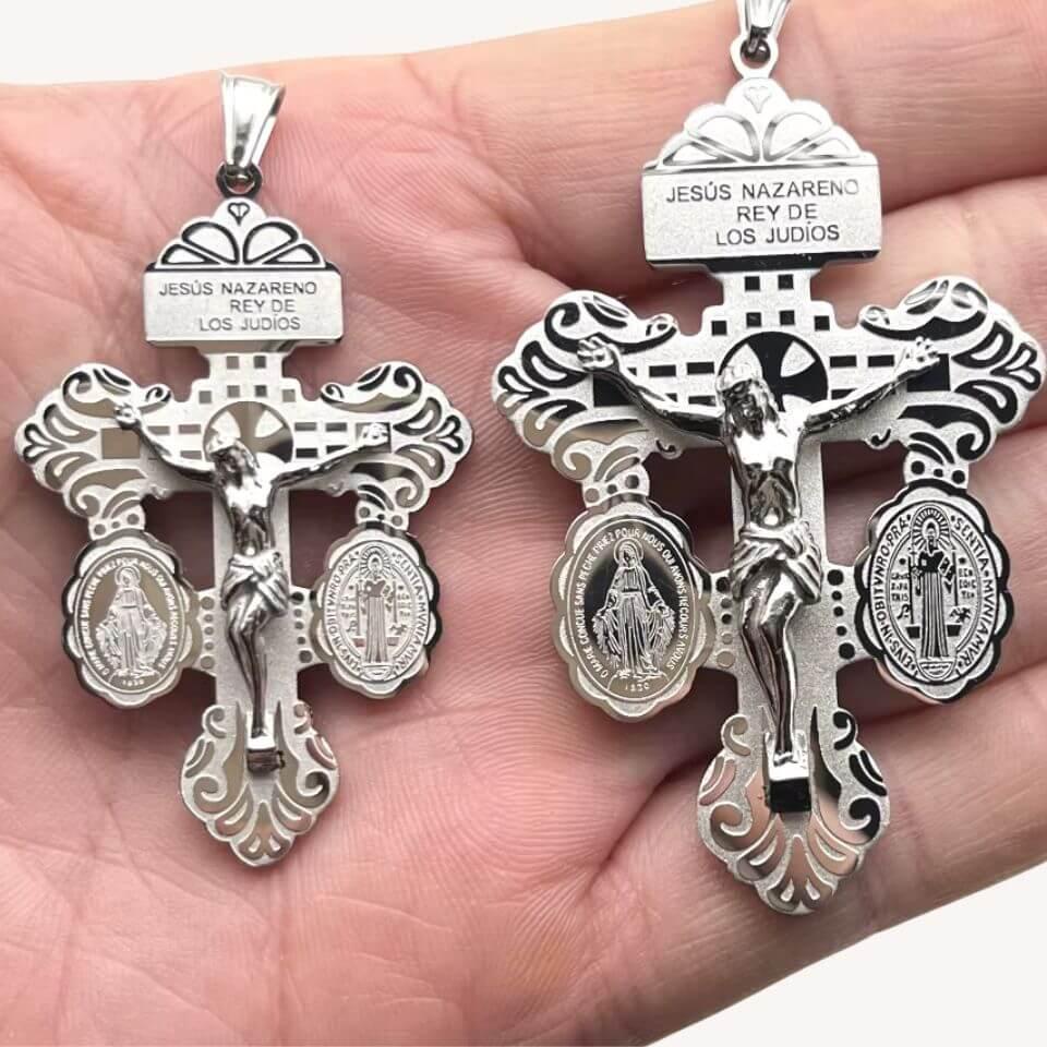 Pingente Crucifixo do Perdão em Aço Inoxidável 316L - Perdão e Esperança!