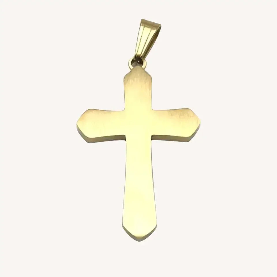 Pingente Cruz Budded em Aço Inoxidável com Zircônias - Brilho Da Espiritualidade!