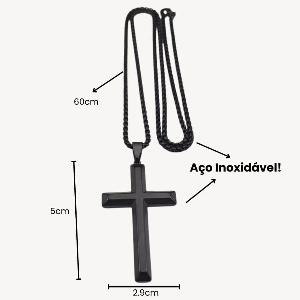Colar Crucifixo Gótico em Aço Inoxidável - O Poder do Estilo Gótico em um Colar Que Se Destaca!