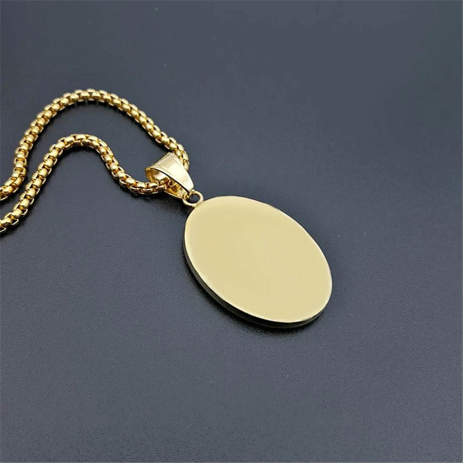 Colar Medalha Nossa Senhora em Aço Inoxidável Dourado - Devoção Sempre Presente!