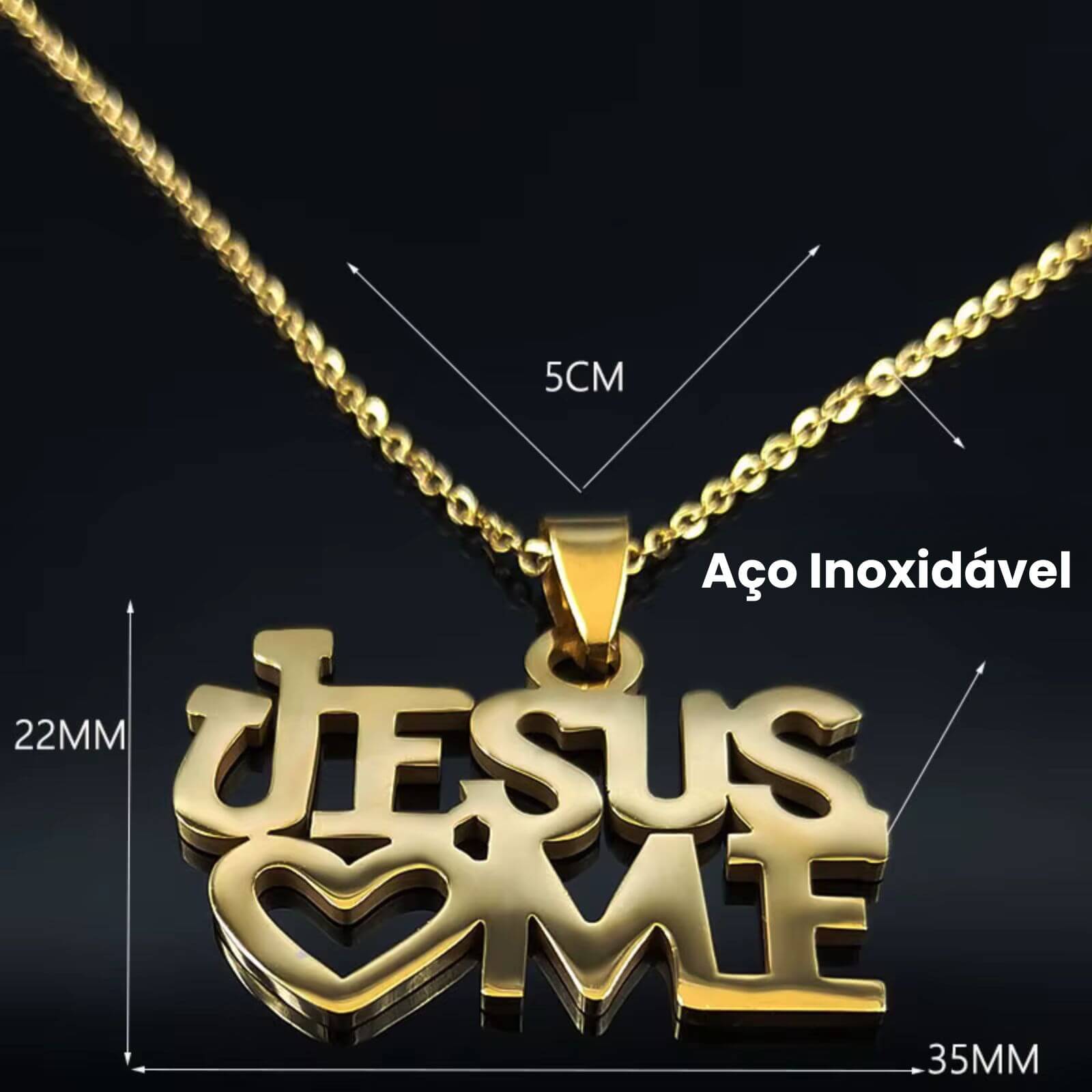 Colar "Jesus Love Me" em Aço Inoxidável - Um Lembrete Constante do Amor e da Proteção Divina!