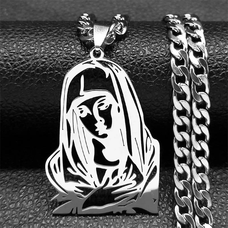 Colar com Pingente Nossa Senhora em Aço Inoxidável - A Proteção de Nossa Senhora em um Acessório Que Inspira!