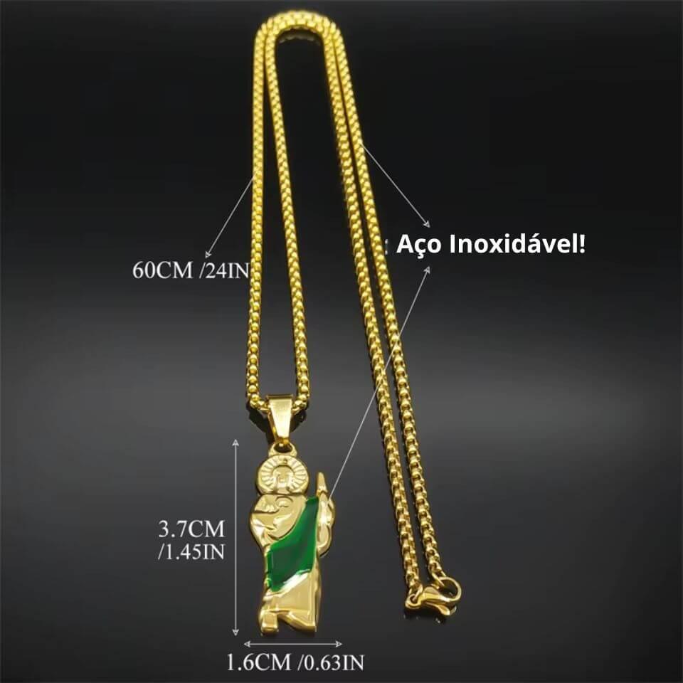 Colar com Pingente São Judas Tadeu em Aço Inoxidável - Carregue a Essência do Padroeiro das Causas Perdidas!