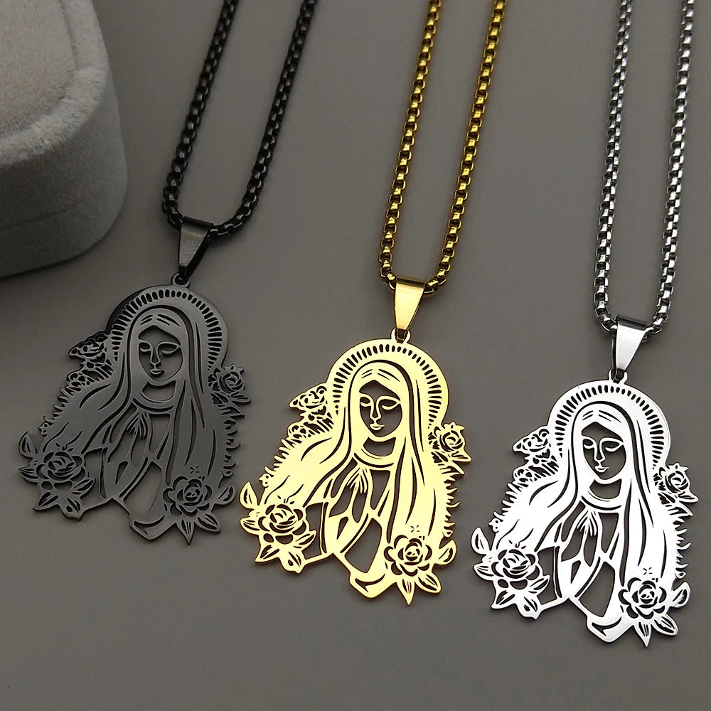 Colar Medalha Nossa Senhora de Guadalupe em Aço Inoxidável - Leve Sua Fé Consigo!