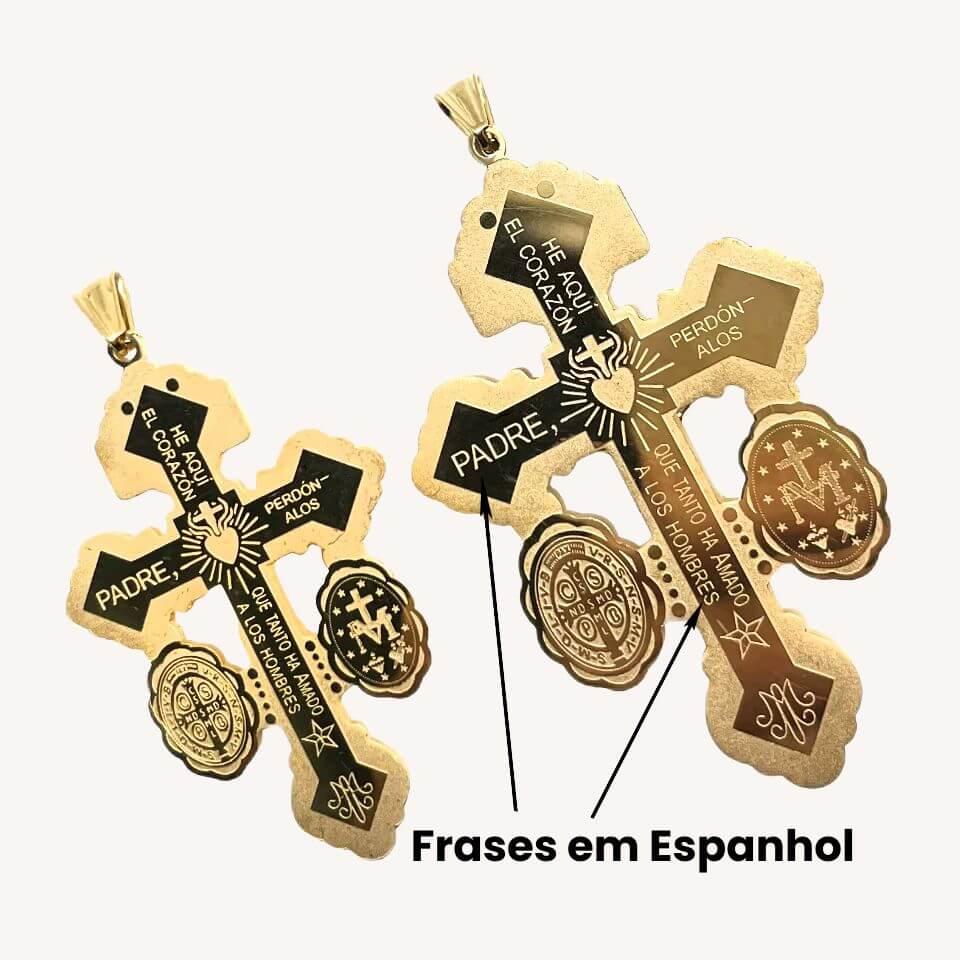 Pingente Crucifixo do Perdão em Aço Inoxidável 316L - Perdão e Esperança!