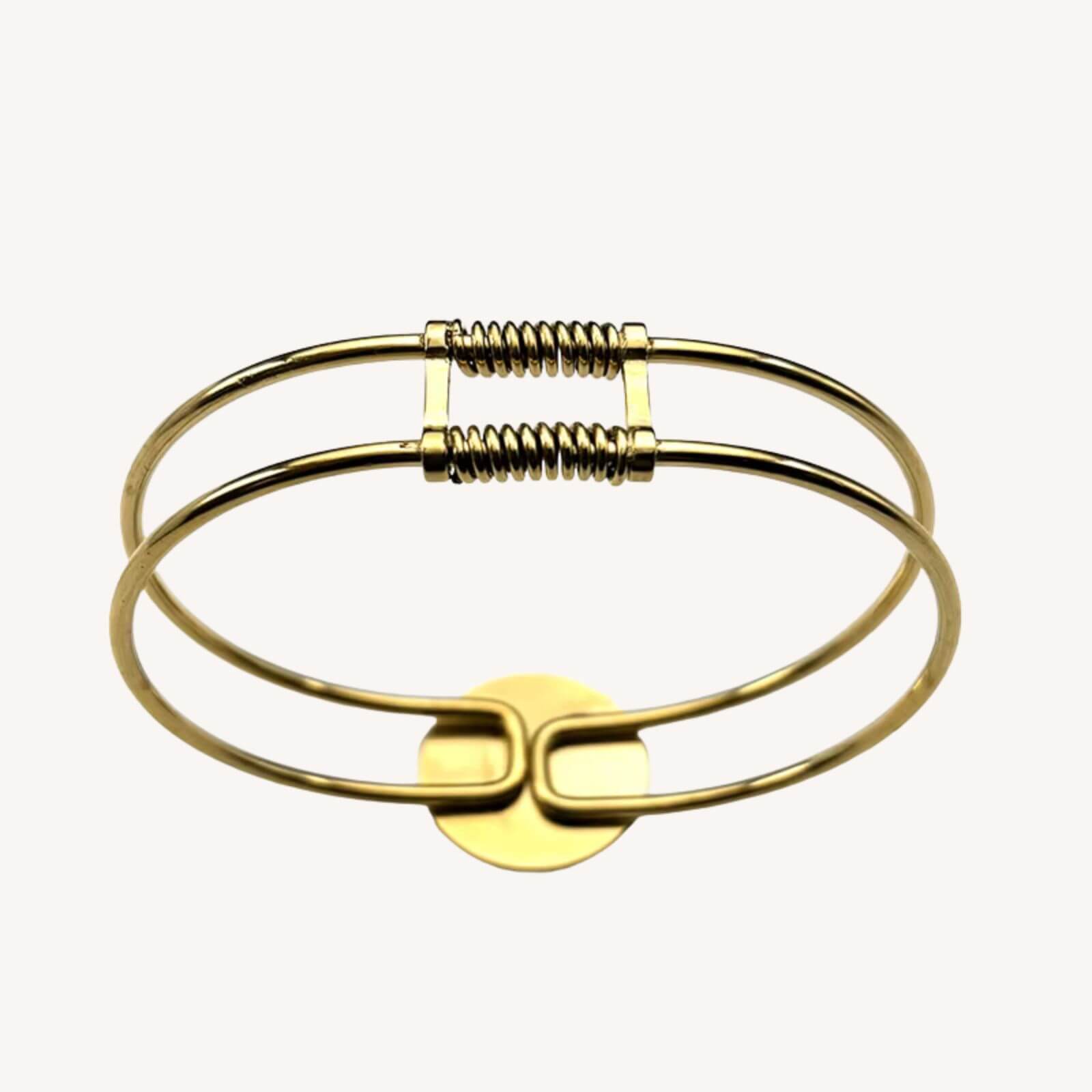 Bracelete Rígido Medalha da Virgem Maria em Aço Inoxidável