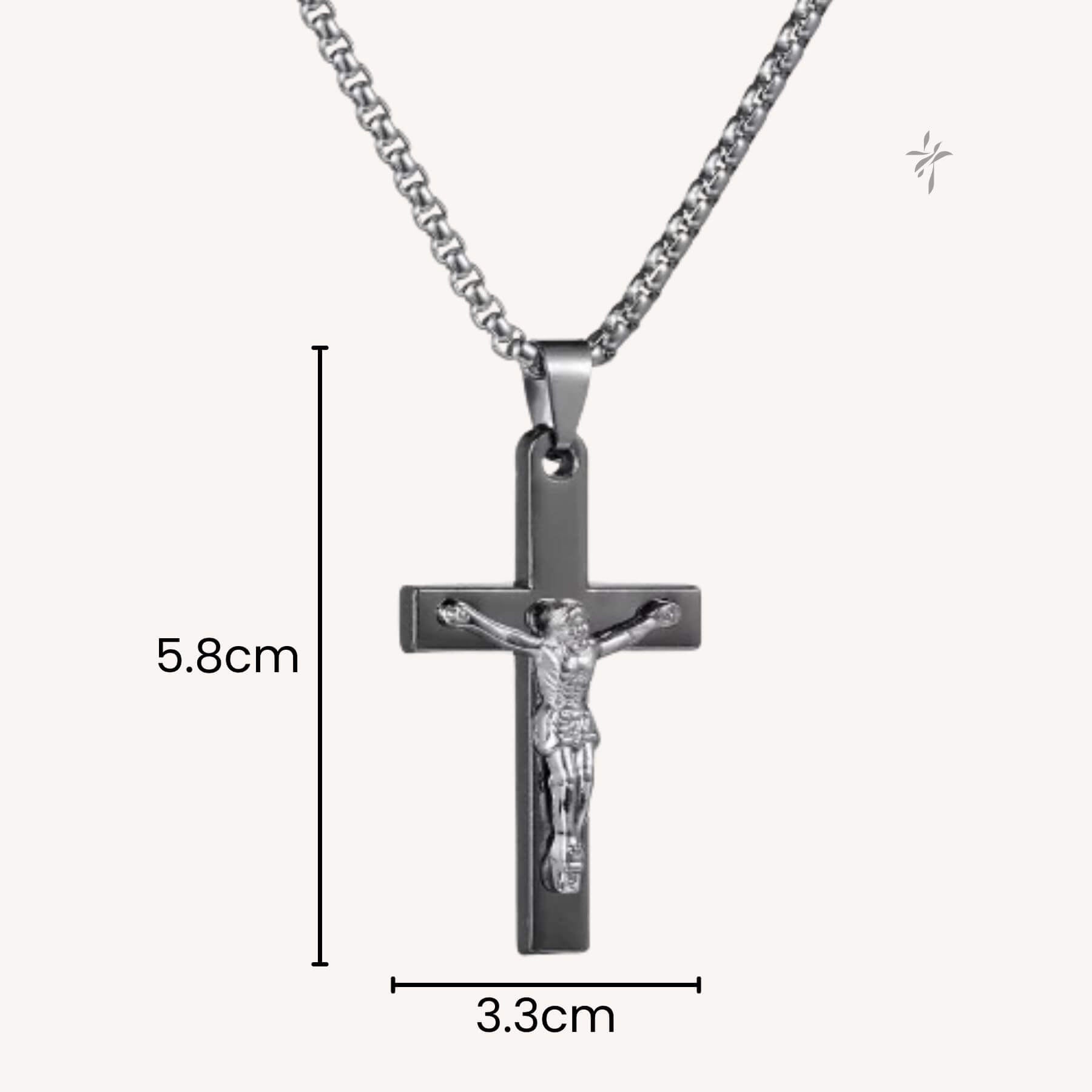 Colar Crucifixo com Cristo em Aço Inoxidável – Corrente Religiosa Unissex de Fé e Proteção