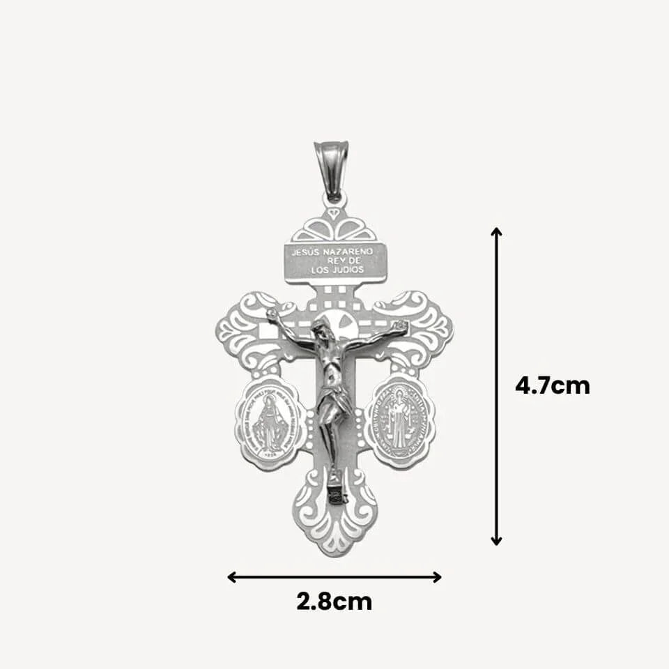 Pingente Crucifixo do Perdão em Aço Inoxidável 316L - Perdão e Esperança!