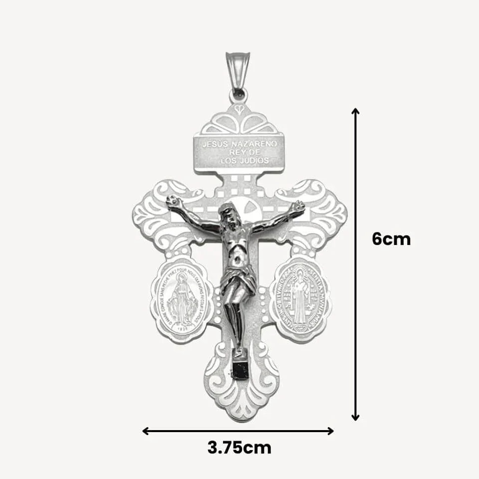 Pingente Crucifixo do Perdão em Aço Inoxidável 316L - Perdão e Esperança!