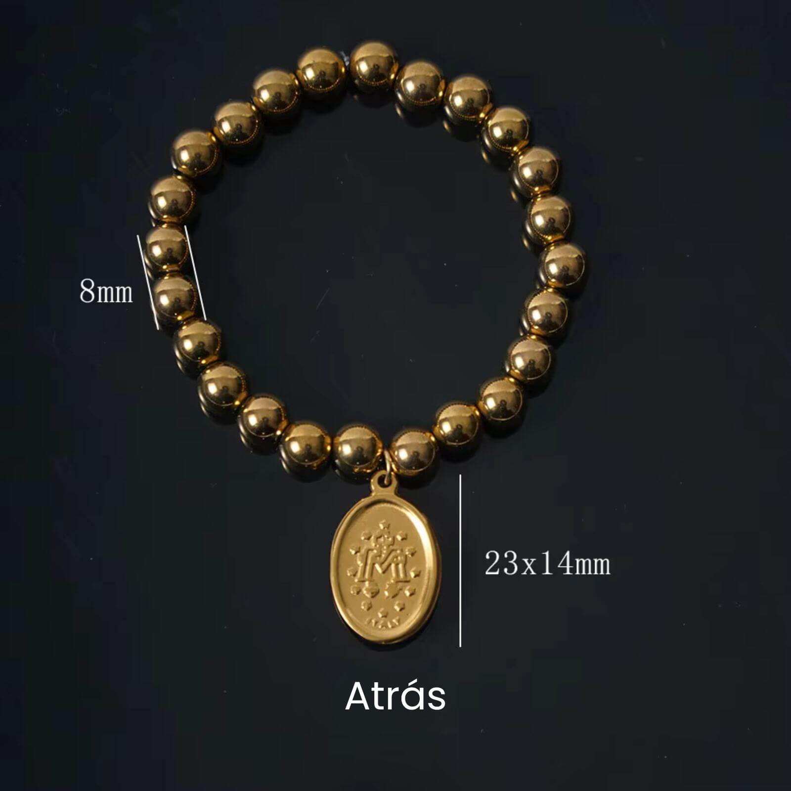 Pulseira Medalha Virgem Maria de Guadalupe em Aço Inoxidável