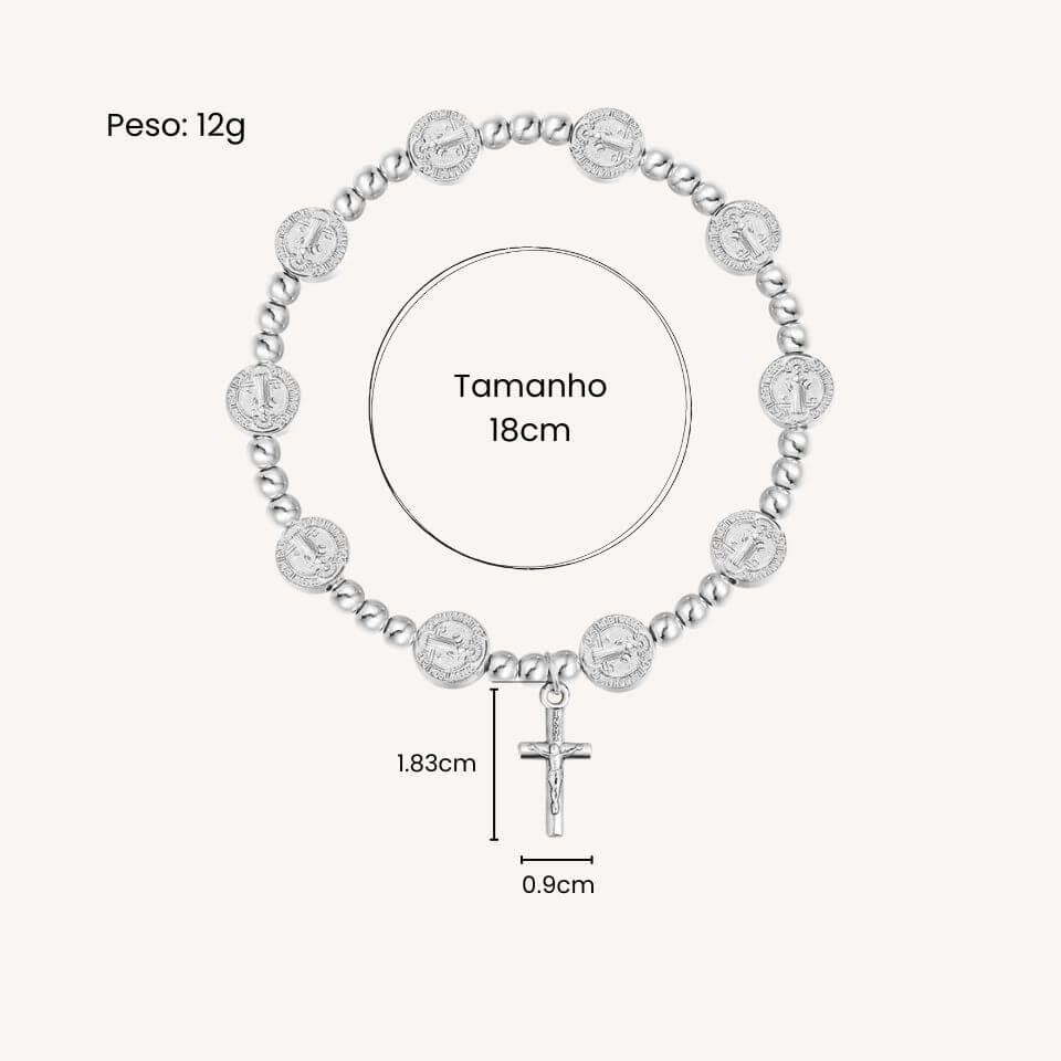 Pulseira Mini Terço Católico com Cruz e Contas Religiosas - Um Símbolo de Fé e Proteção No Seu Pulso!