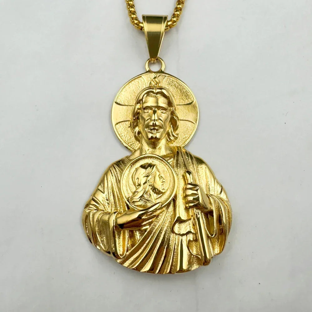 Colar e Medalha São Judas Tadeu em Aço Inoxidável - Esperança Que Guia!