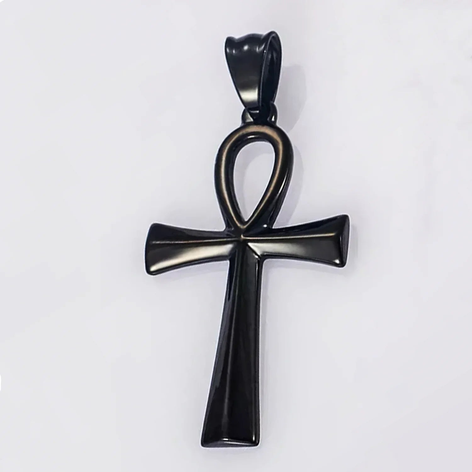 Colar Pingente Cruz Ankh Egípcia em Aço Inoxidável Vintage - Força Simbólica!