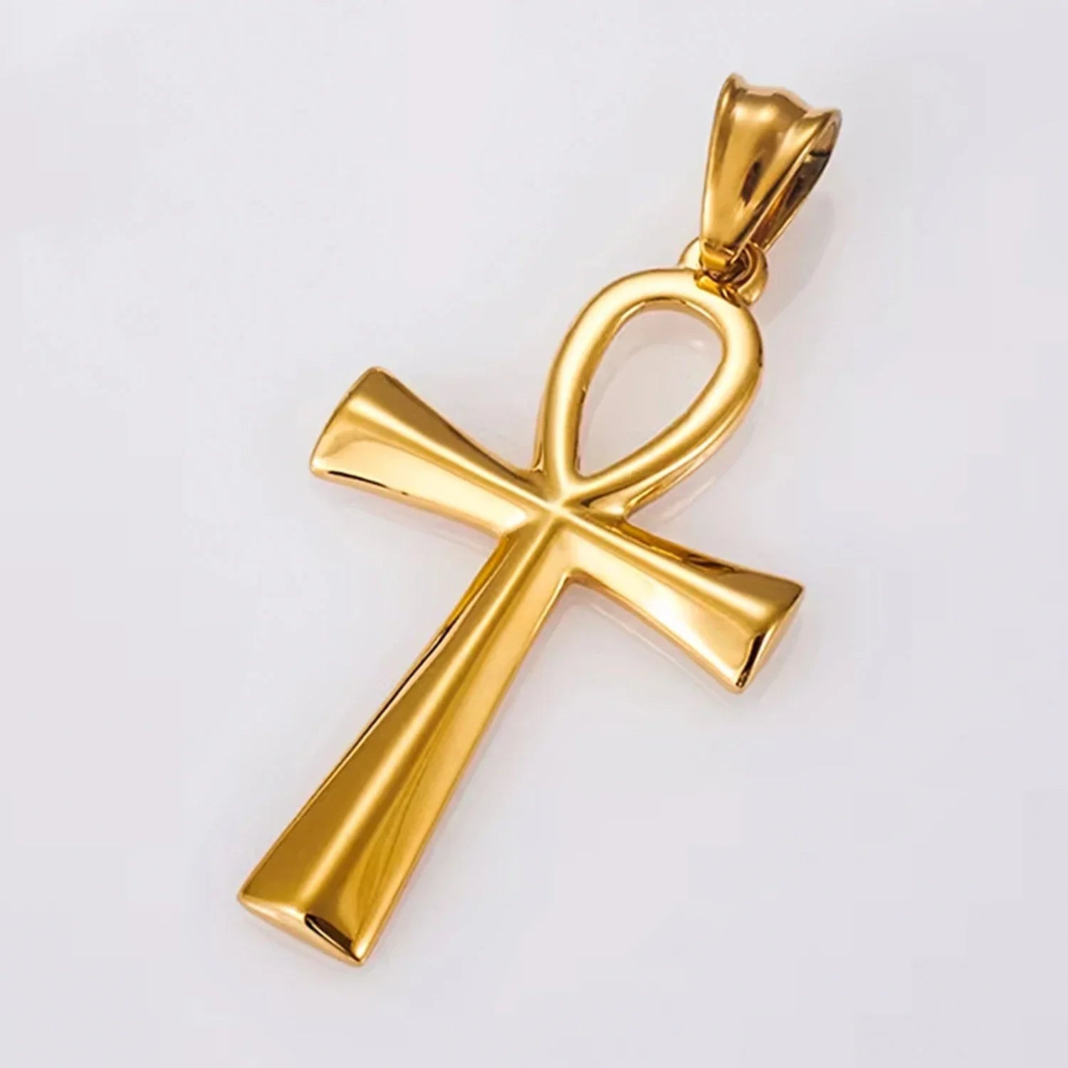 Colar Pingente Cruz Ankh Egípcia em Aço Inoxidável Vintage - Força Simbólica!