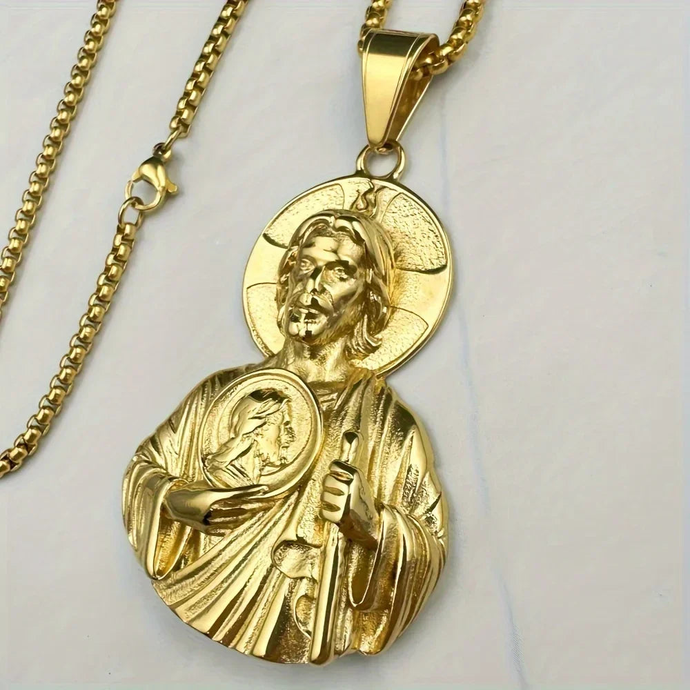 Colar e Medalha São Judas Tadeu em Aço Inoxidável - Esperança Que Guia!