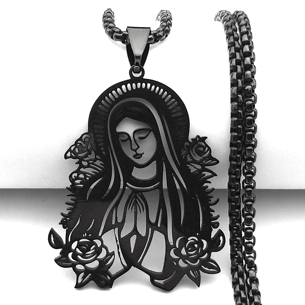 Colar Medalha Nossa Senhora de Guadalupe em Aço Inoxidável - Leve Sua Fé Consigo!