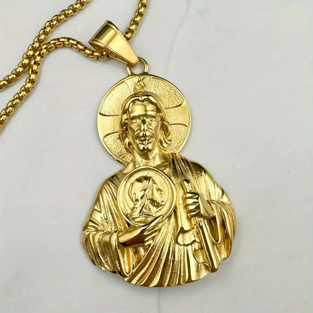Colar e Medalha São Judas Tadeu em Aço Inoxidável - Esperança Que Guia!