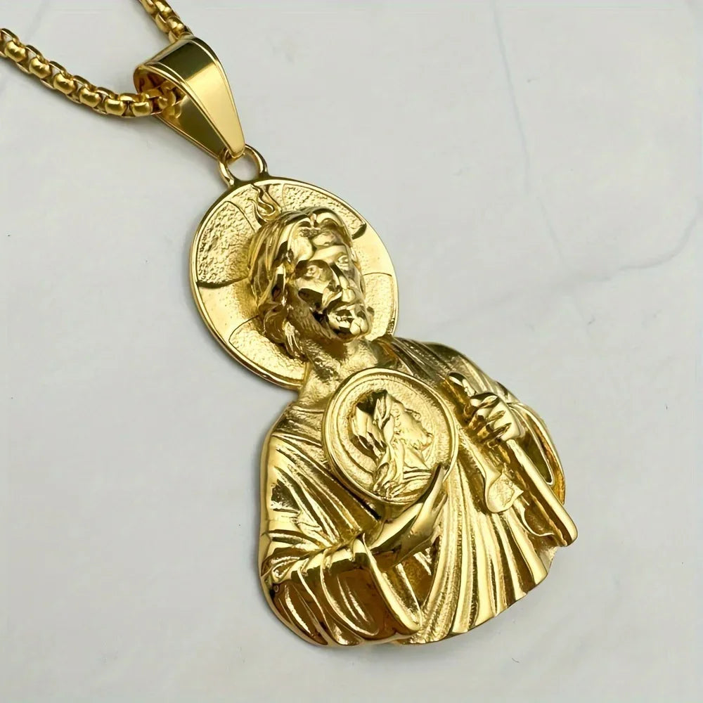 Colar e Medalha São Judas Tadeu em Aço Inoxidável - Esperança Que Guia!