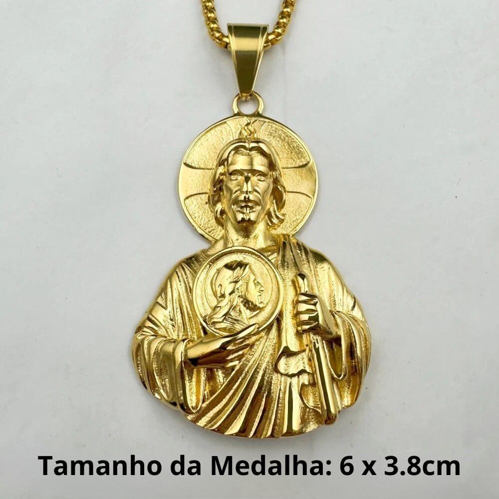 Colar e Medalha São Judas Tadeu em Aço Inoxidável - Esperança Que Guia!